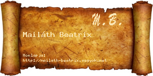 Mailáth Beatrix névjegykártya